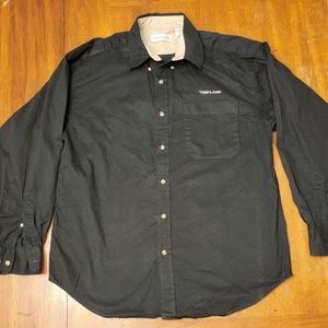 Vintage Munsingwear Black Button Down Shirt Embroidered with "Taylor" - Medium